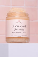 Dry Skin AHA Body Scrub - White Peach Jasmine - Bellavana Beauty
