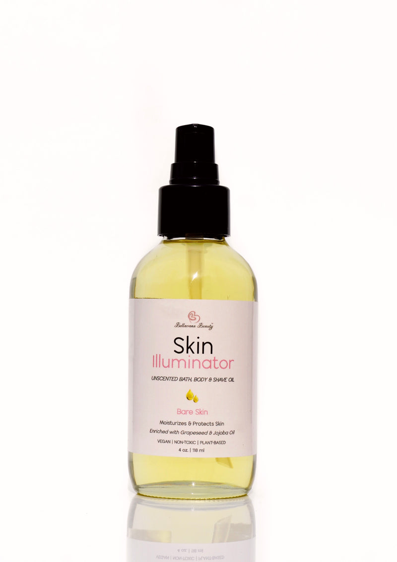 Skin Illuminator Bath, Body & Shave Oil - Bare Skin (Unscented) - Bellavana Beauty
